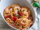 Tagliatelle de crevette et sauce tomate