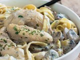 Tagliatelle de poulet à la crème de champignon