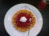 Buttermilk Waffles with Strawberry Sauce
