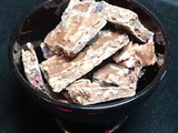 Chocolate Bark with Craisins and Potato Chips