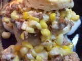 Sausage & Corn Gravy With Buttermilk Biscuits