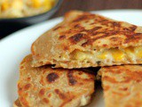 Cheese Corn Pizza Paratha Recipe