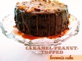 Caramel-Peanut-Topped Brownie Cake