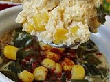 Ou cu porumb si ceapa verde in Ramekin