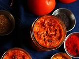 Instant Andhra Tomato Pickle Recipe | Simple Andhra Style Tomato Pickle Recipe with Nirlep Cookware Product Review and a Giveaway