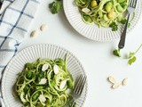 Vegan Zoodles Recipe | Zucchini/Courgette Noodles with Almond, Cashew and Cilantro Pesto Recipe with oxo Good Grip Spiralizer Product Review and a Giveaway
