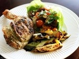 Grilled Pesto Rubbed Chicken, Caprese Salad and Summer Squash