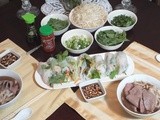 Phở Bò and Fresh Spring Rolls