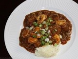 Shrimp and Andouille Sausage Etouffee with Cheesy Grits