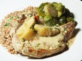 Székelyalmás (Pork with Apples and Cider Cream Sauce) with Farro