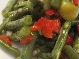 Moroccan Cold Green Beans (String Beans) Salad or Moroccan Flag Salad/ Salade d'Haricots Verts à la Marocaine ou Salde Drapeau Marocain