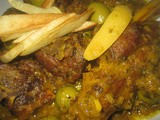 Moroccan Lamb Tagine with Preserved Lemon, Saffron & Olives / Agneau au Citron Confit, Safran et Olives à la Marocaine