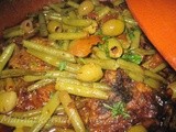 Moroccan Tajine of Lamb with Green Beans and Olives / Tajine Marocain d'Agneau aux Haricots Verts  et Olives