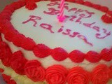 Red-White Cake - Happy Birthday Raissa
