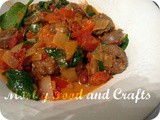 White Beans, Chorizo, Onions & Peppers in a Creamy Red Sauce