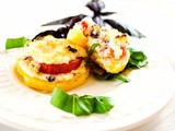 A Healthy Summer Appetizer with Polenta, Tomatoes, Ricotta and Basil