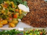 Black Bean and Quinoa Burgers with Peach Salsa