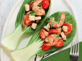 Caprese Salad with Shrimp and Bok Choy