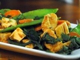 Chicken and Tofu Stir Fry with a Spicy Thai Peanut Sauce