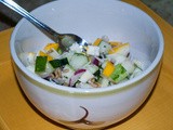 Chopped Salad with Colorful Squashes in a Honey Garlic Vinaigrette