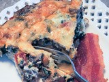 Crustless Quiche with Tomatoes, Mushrooms, Kale and Parmesan Cheese