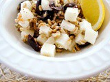 Farro and Jicama Salad with Lemon, Olives and Feta Cheese