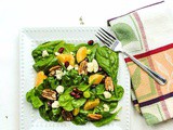 Festive Holiday Salad with Pomegranate, Mandarin Orange, Pecans, and Blue Cheese