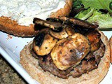 Grilled Mediterranean Mushroom, Beef and Feta Cheese Burger