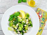 Grilled Romaine Salad with Lemon Vinaigrette, Basil and Parmesan Cheese