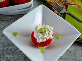 Healthy Holiday Appetizer – Tomatoes Stuffed with Chicken and Goat Cheese