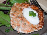 Healthy Salmon Patties with a Lemony Dill Sauce