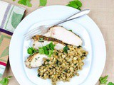 Healthy Side Dish with Lentils, Cauliflower, Spinach, and Balsamic Vinaigrette