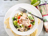 Mexican Chicken Salad with Black Beans, Corn, Jicama and Sour Cream Lime Dressing