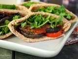 Roasted Eggplant Parmesan Pocket Sandwiches with Portobello Mushrooms