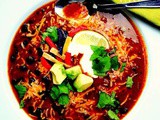 Slender Beef and Black Bean Taco Soup with Winking Girl Taco Skillet Sauce