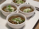 Slow Cooker Lentil Soup with Mushrooms and Parmesan Gremolata