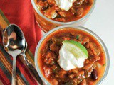 Slow Cooker Three Bean Veggie and Sweet Potato Chili