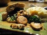 Still Keeping it Lean In-Between with Spinach Stuffed Chicken Breasts in Mushroom Sauce