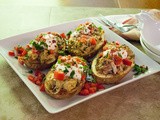 Stuffed Potato Skins with Scrambled Eggs and Mushrooms