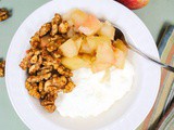 Yogurt Bowls with Fresh Fall Apples, Cinnamon, and Honey Toasted Walnuts