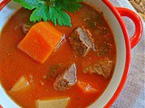 Beef Soup with carrots, potatoes and celery