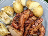 Stew octopus in honey mustard ——-οχταποδι στην κατσαρολα με μελι και μουσταρδα
