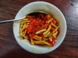 Sev-tamta-nu-shaak (Sev Tamatar ki Sabji) with Thepla