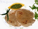 Bajyrya Bhakri and Harvi Mirchi Thecha from Maharashtra – a healthy flatbread made with Bajra (Pearl Millet) and Spicy Green Chili chutney