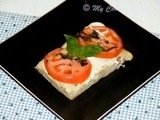 Foccacia Caprese (Focaccia Topped With Tomatoes, Mozzarella and Basil) - We Knead to Bake # 13