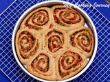 Savory Swirl Buns stuffed with Basil Pesto and Spice Paneer – Bell Pepper Masala