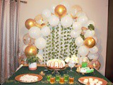 Easy diy Dessert Table – White, Gold and Green Theme