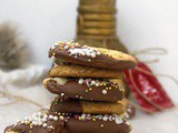 Chocolate Dipped Shortbread Cranberry Cookies