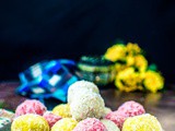 Instant Coconut Ladoo Recipe – 3 Ways | Rose Coconut Ladoo | Saffron Coconut Ladoo | Cardamom Coconut Ladoo