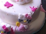 Mon gateau hello kitty en pate a sucre